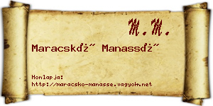 Maracskó Manassé névjegykártya